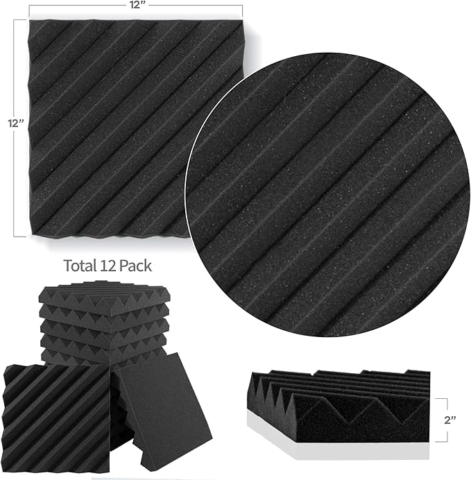 Foroomaco 12 Pack Sound Proof Foam Panels