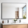 Black Bathroom Mirror for Wall, 60x40 Inch Rectangle Mirrors