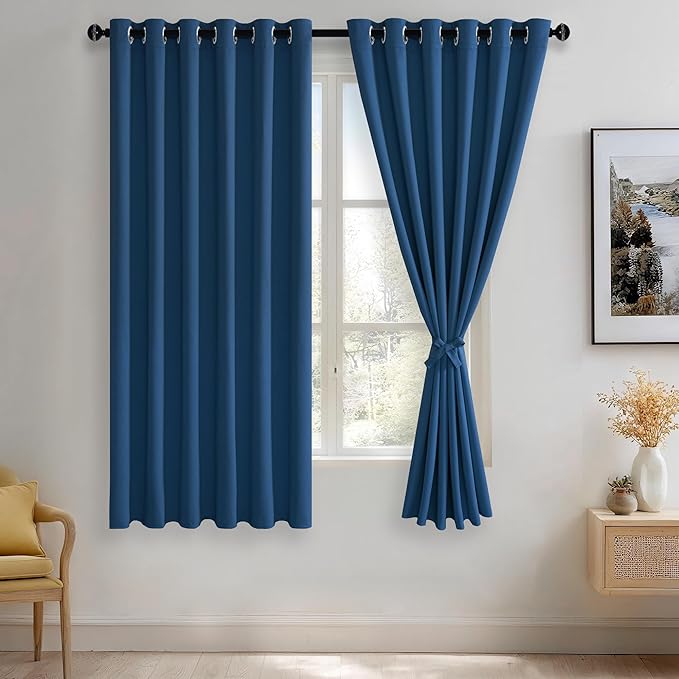 JIUZHEN Classic Blue Blackout Curtains