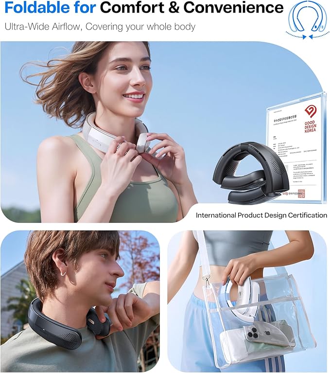 TORRAS COOLiTE Neck Fan, Industry’s Strongest Wind Power, Portable Neck Fan