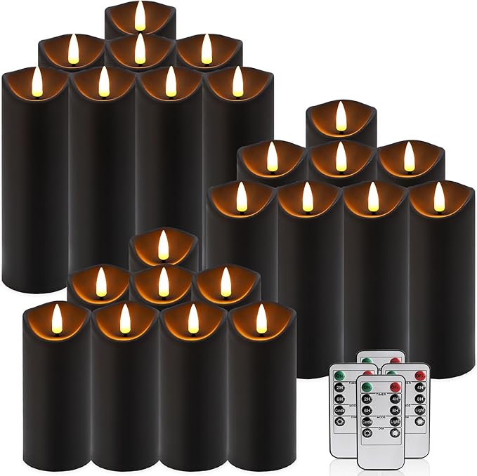 24 Pack Halloween Decoration Flickering Flameless Candles, Battery Operated LED