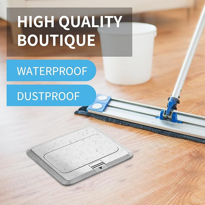 Vagueior Recessed Floor Electrical Outlet Kit, Waterproof Electrical Outlet