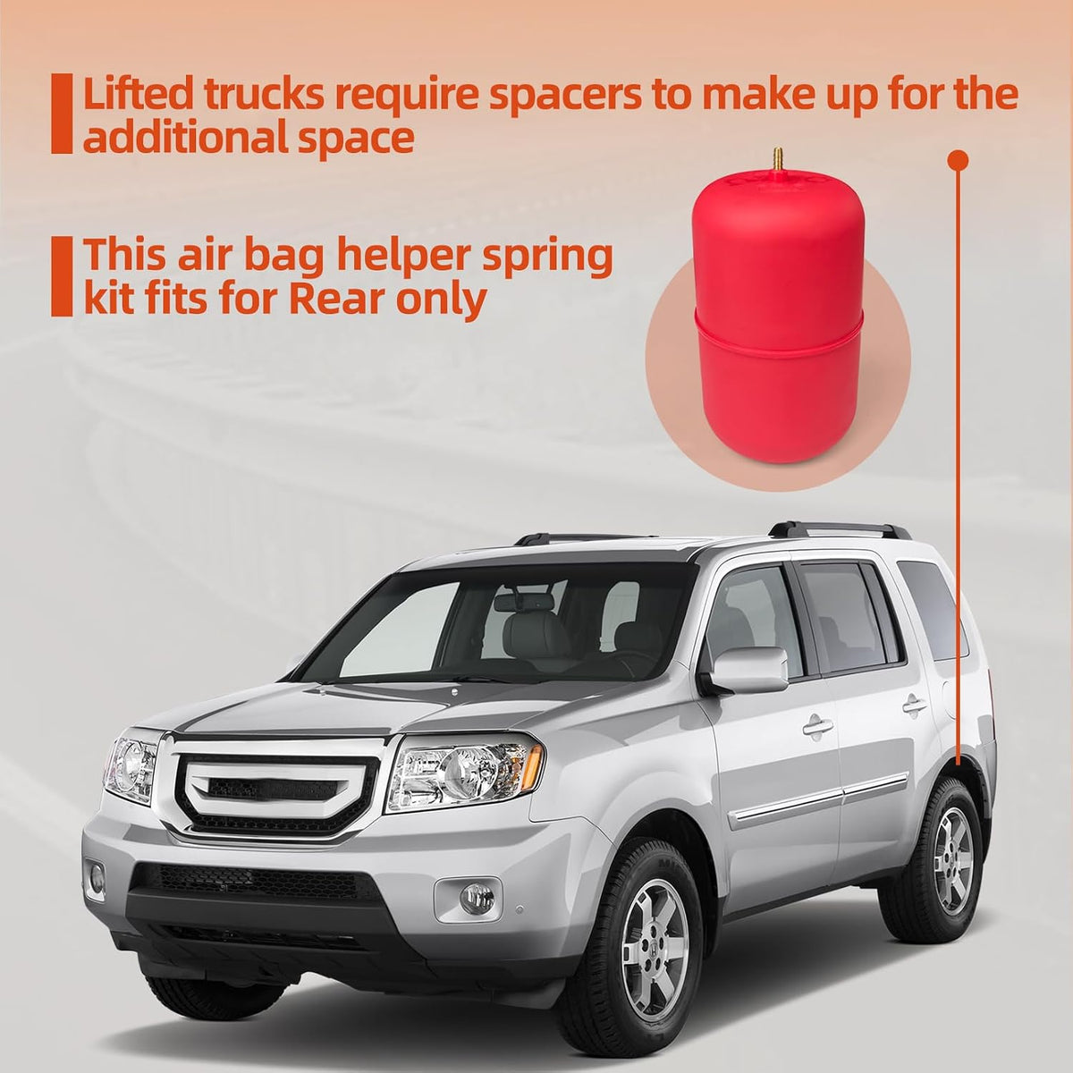 air spring bag suspension kit compatible with 2005-2012 showing dimensions