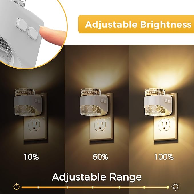 L LOHAS LED Night Light, 3CCT Bubble Night Lights Plug into Wall, 2 Pack