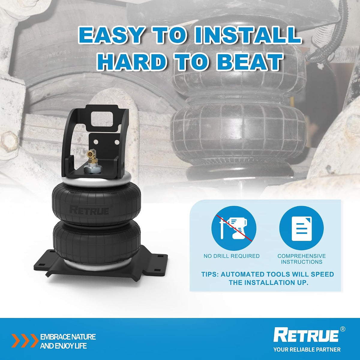 retrue rear air bags suspension kit compatible with on a desk or shelf