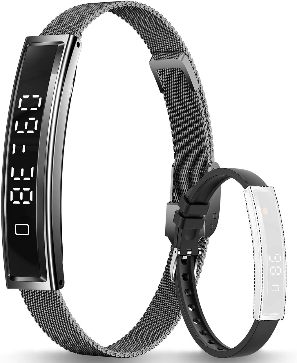 Smart Bracelet Fitness Health Tracker for Men Women with 2 Bands