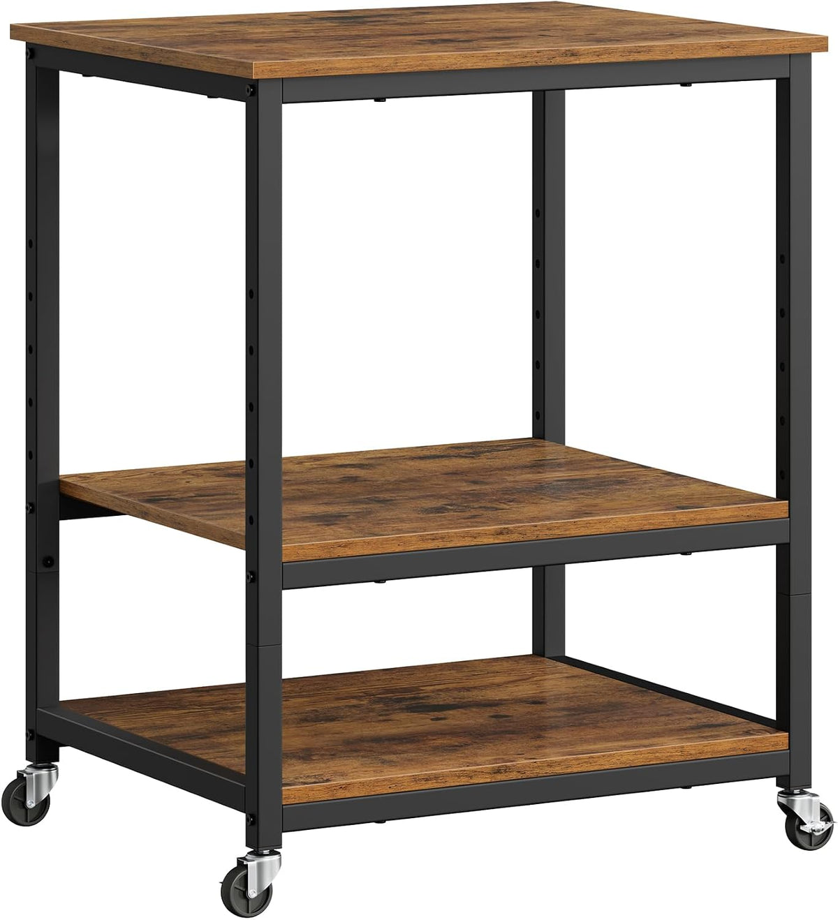 VASAGLE 3-Tier Printer Stand with Locking Wheels, Under Desk Printer Table