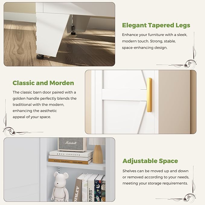 COFaR Tall Bathroom Storage Cabinet, Metal Farmhouse Narrow Slim Cabinet
