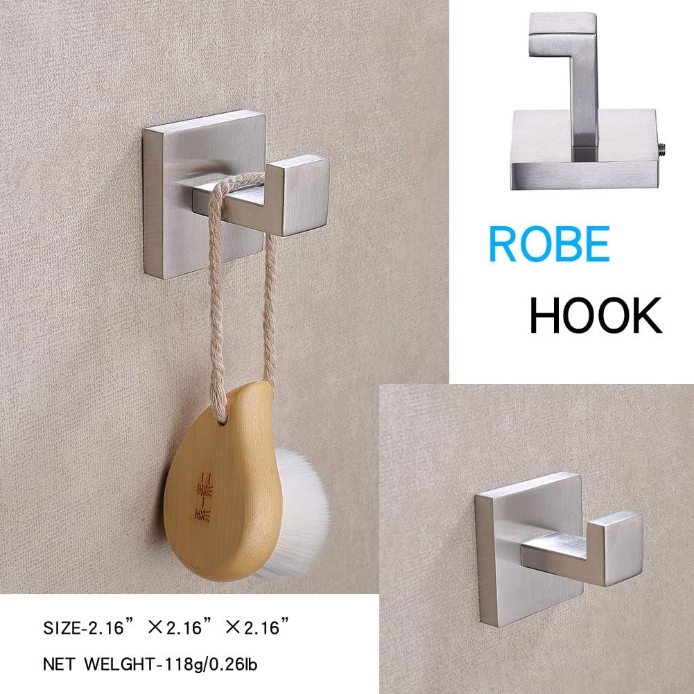tastos 3-piece bathroom hardware set brushed nickel wall, side view