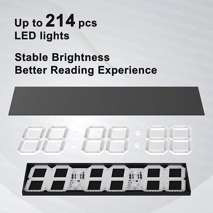 CHKOSDA Digital Wall Clock, Oversize Led Digital Clock