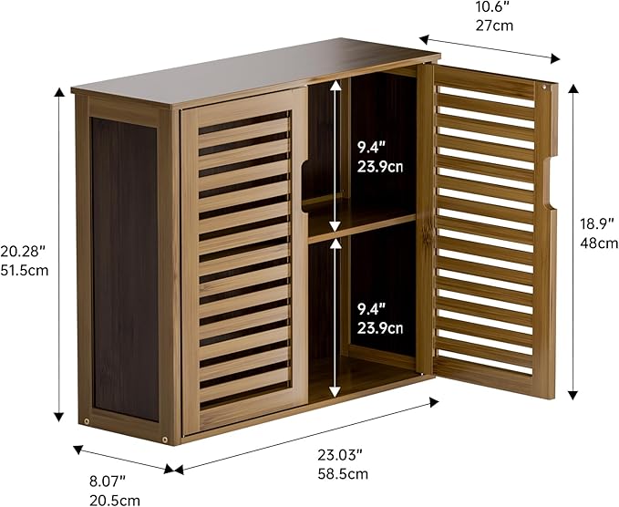 HITNET Medicine Cabinet, Bathroom Storage Cabinet Wall Mounted, Over The Toilet