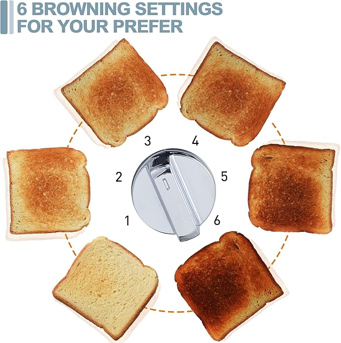 CUSIMAX 4 Slice Toaster, Ultra-Clear LED Display & Extra Wide Slots, Stainless