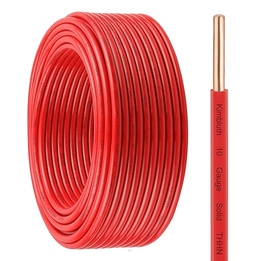 THHN Wire 10 Gauge 100 FT OFC Electrical Wire, 10 AWG Solid Copper Wire Rated