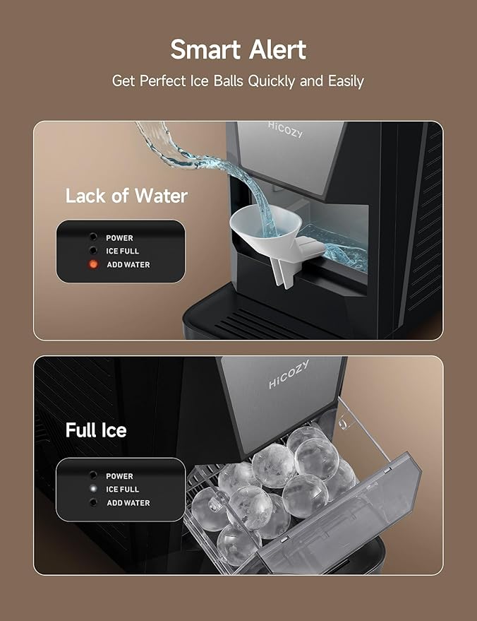 HiCOZY B1 Clear Ice Ball Maker Countertop, Sphere Ice Maker (40 Pcs)