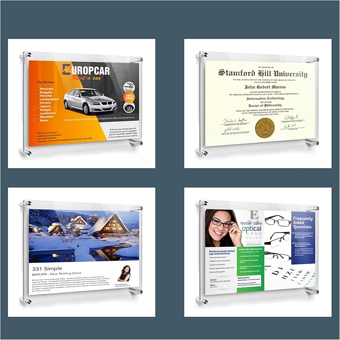 ArtToFrames 14x26 Inch Double Panel Floating Acrylic Picture Frame comes