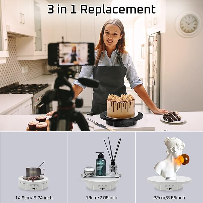 JAYEGT 3 in1 Motorized Rotating Display Stand