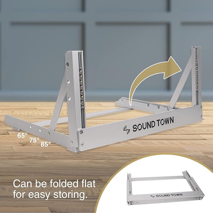 Sound Town 6U Aluminum 2-Post Desktop Open-Frame Rack, Angle Adjustable