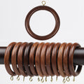 24 Pieces of 3 Inch Wooden Curtain Rod Rings, Drapery Rod Rings for 1.75-2 inch Rod Pole, Natural Rosewood (24, 2.2 INCH Inner Dia)