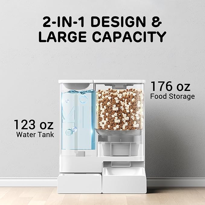 iPettie FW54 5G/2.4GHz WiFi Automatic Feeder and Waterer 2-in-1 Set