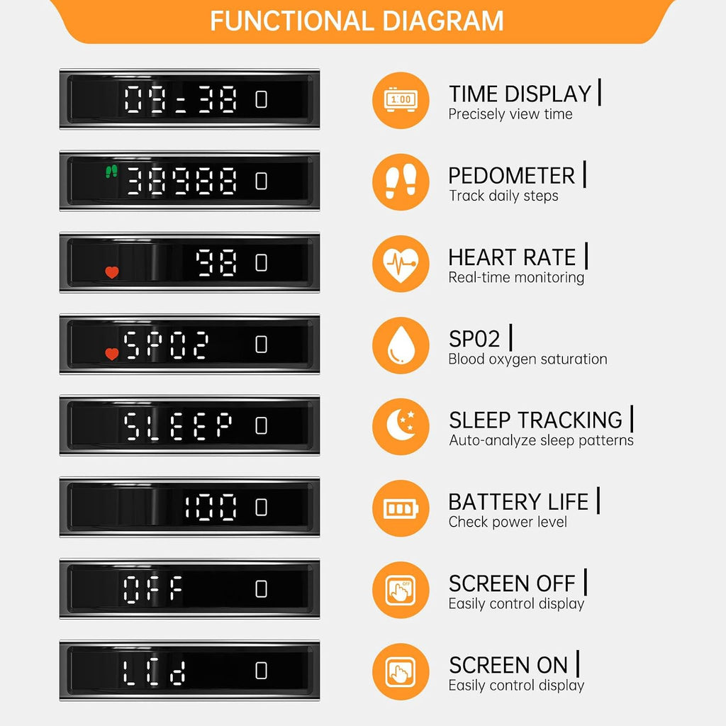 Smart Bracelet for Men Women with 2 Bands 24/7 Fitness Health Tracker