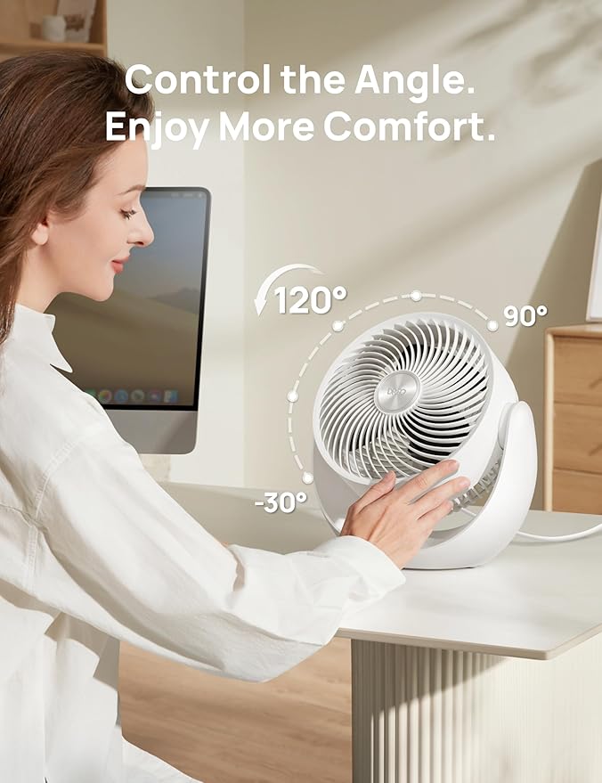Dreo Fan for Bedroom, Table Air Circulator for Whole Room, 11 Inch, 40ft Strong