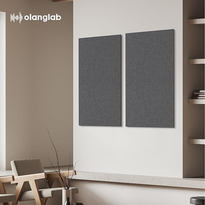 Olanglab Acoustic Panels 2 Pack, Fabric Wrapped Sound Proof Foam Panels