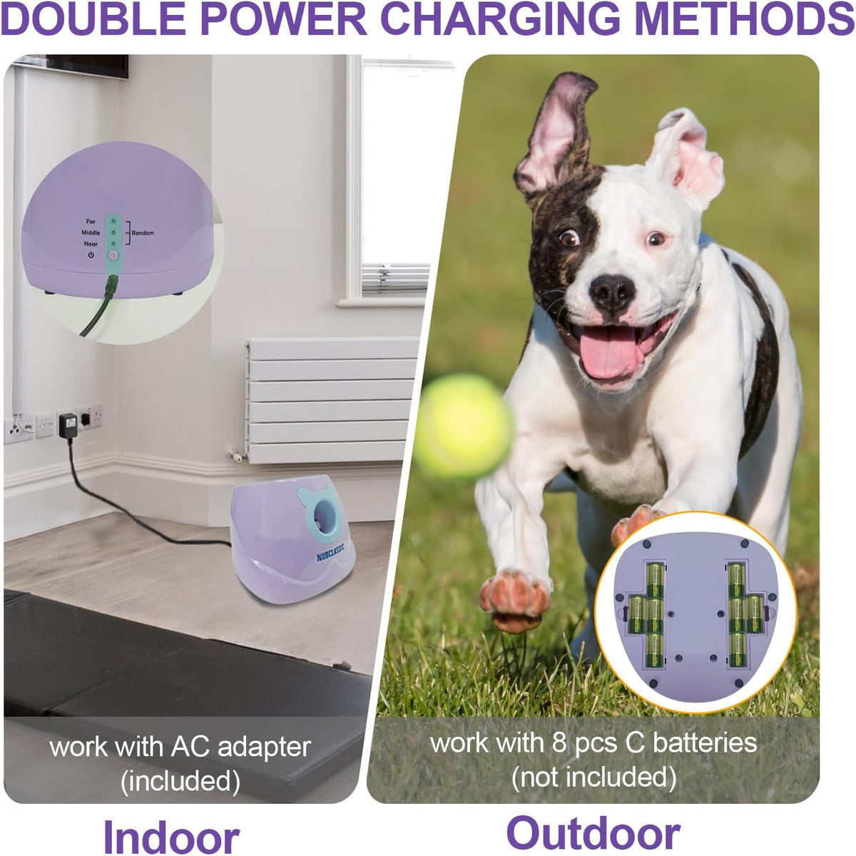 Automatic Dog Ball Launcher Tennis Ball Thrower Machine with 6 Balls,Remote
