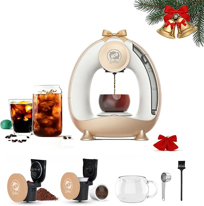 Single Serve Coffee Maker, Fast Brew in 2 minutes, Stylish＆Compact Design