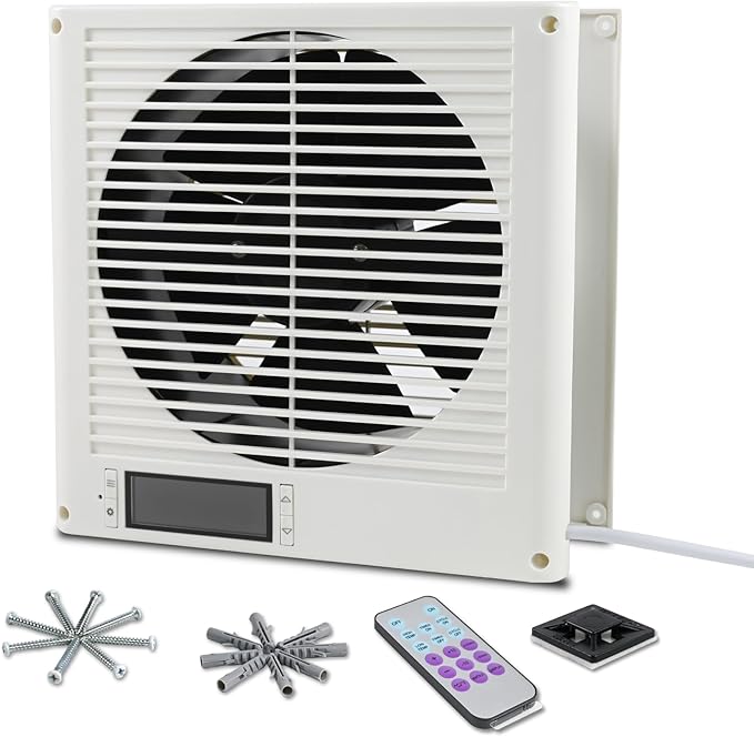 Thiadrs Room to Room Fan 8" Air Vent Fan, 10-Speed Quiet Airflow