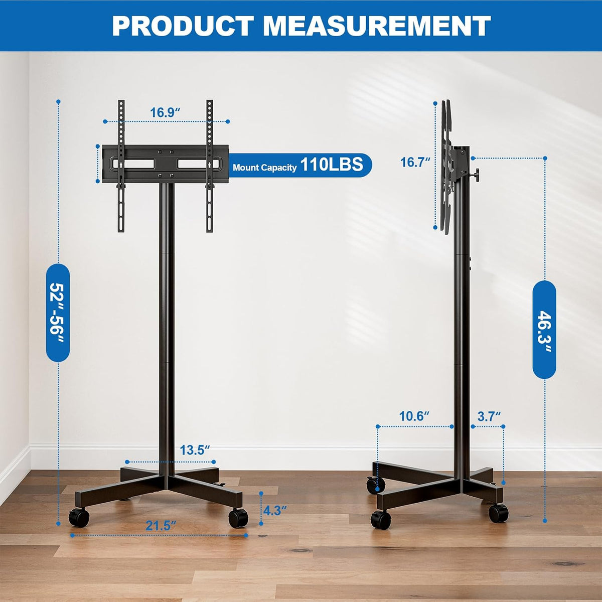 mobile tv cart rolling tv stand for 23-65, package contents