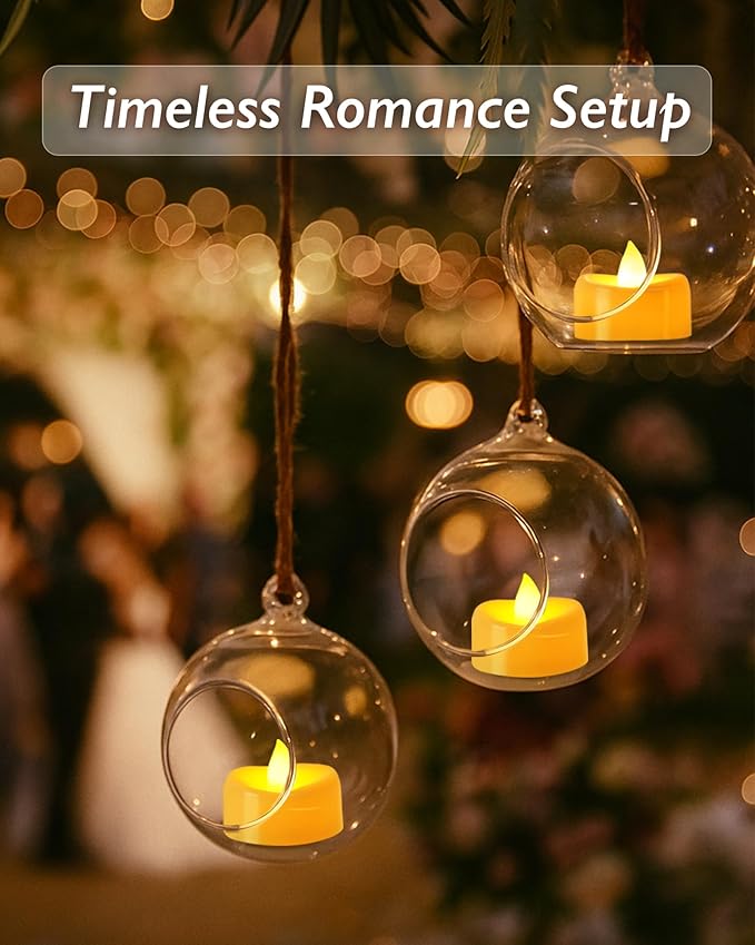 Raycare 100 Pack LED Tea Lights Battery Operated, 200+Hour Flickering Votive Candles, Realistic Fake Flameless TeaLights for Wedding Party Halloween Thanksgiving Christmas Decorations,Ivory Base