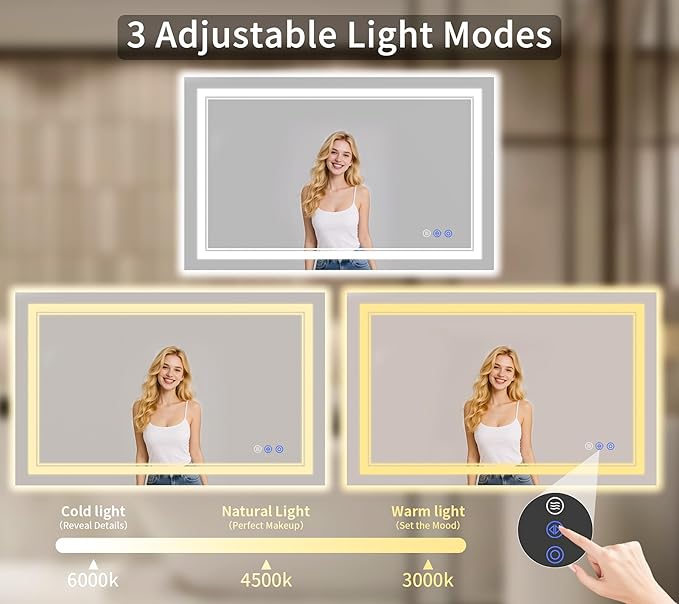 24"x48" LED Bathroom Mirror