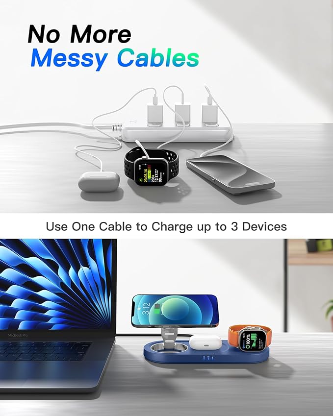 Upgraded 3 in 1 Wireless Charging Station