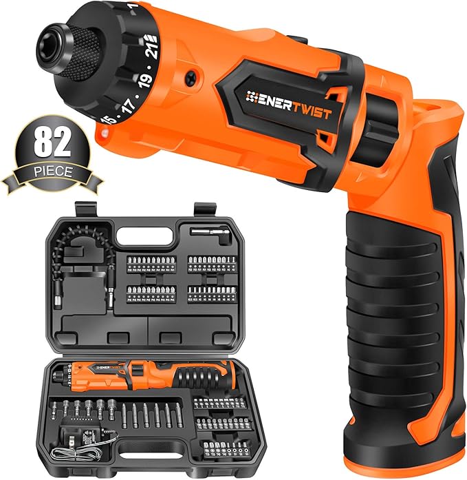 ENERTWIST Cordless Screwdriver, 8V Max 10Nm Electric Screwdriver Rechargeable