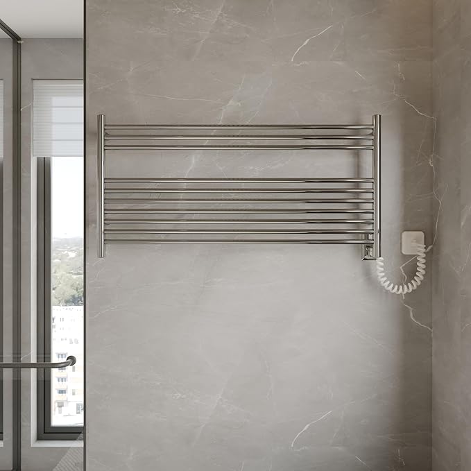 HEATGENE Towel Warmer 10 Bar Towel Dryer Wall-Mounted Plug-in Bath Towel Heater