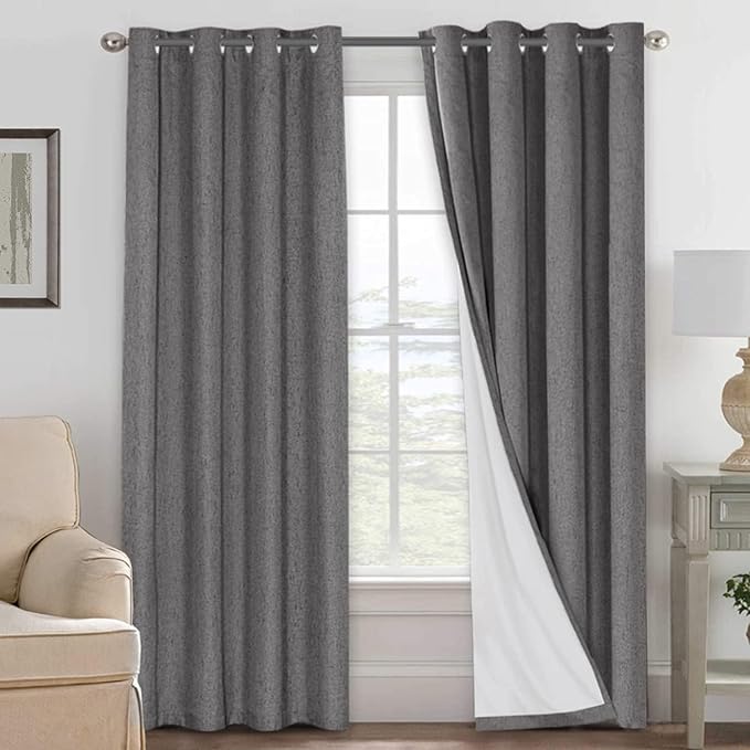H.VERSAILTEX Linen Curtains 100% Blackout Curtains