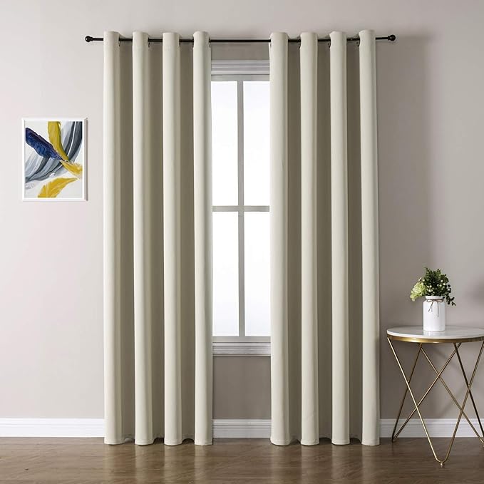 ChrisDowa Room Darkening Curtains 102 Inches Long 2 Panels Set