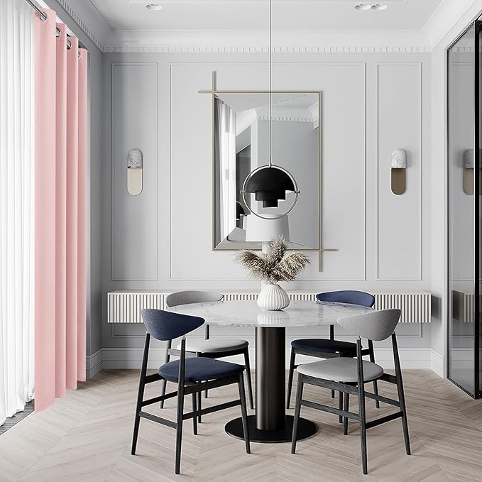 DWCN Blush Pink Room Darkening Blackout Curtains