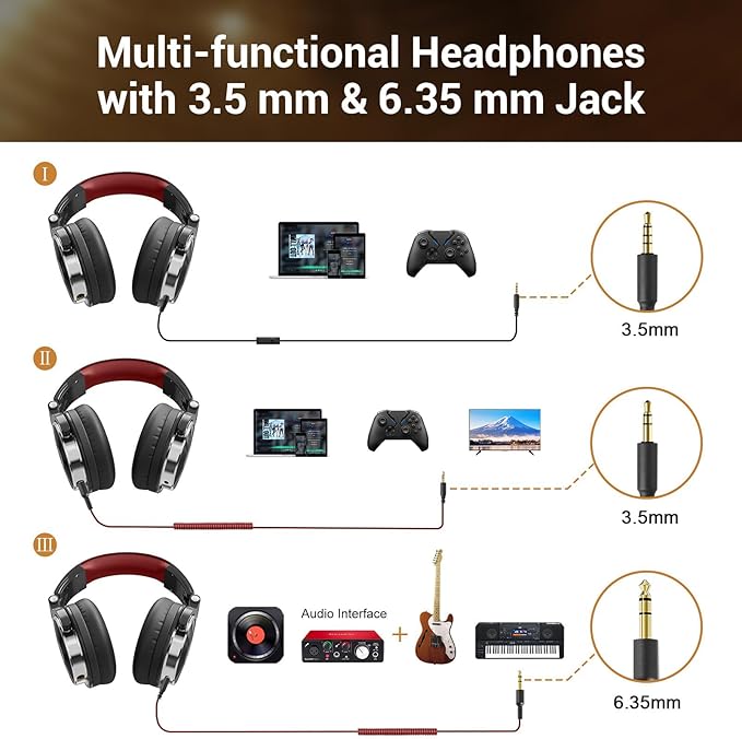 OneOdio Wired Over Ear Headphones Studio Monitor & Mixing DJ Stereo Headsets
