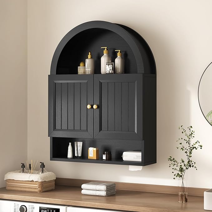 Arched Bathroom Wall Cabinet, 27.4 x 36.4'' Over The Toilet Cabinet
