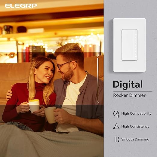 ELEGRP Dimmer Switch, Digital Dimmer Light Switch (10 Pack)