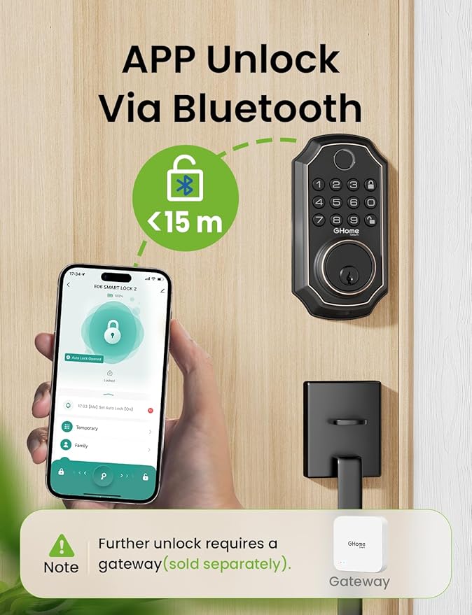 GHome Smart Door Lock KD30, Fingerprint Smart Deadbolt