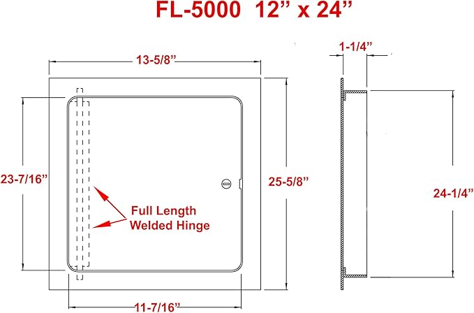 Premier 12x24 Universal Steel Flush Access Panel Door w/Screwdriver Latch