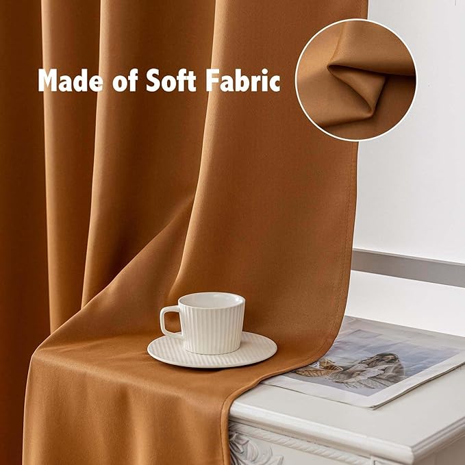 Anytime 100% Blackout Curtain 2 Panels Set, Thermal Insulated Window Drapes