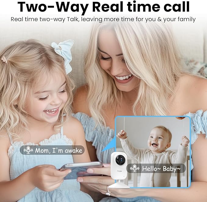2Cameras Video Baby Monitor, Two Mode, 2.8'' IPS Display Screen, Night Vision