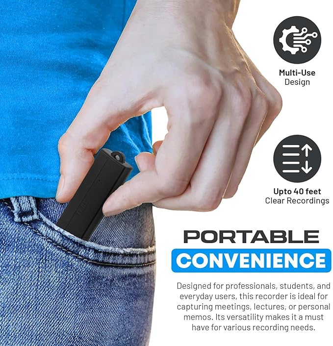 USB Audio Note Device 288-Hour Storage | Hands-Free Audio Capture | Extended