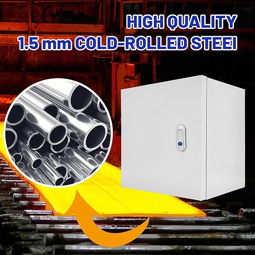 Outdoor Electrical Box 24 x 24 x 12''D NEMA 4X Enclosure Steel Box, Waterproof