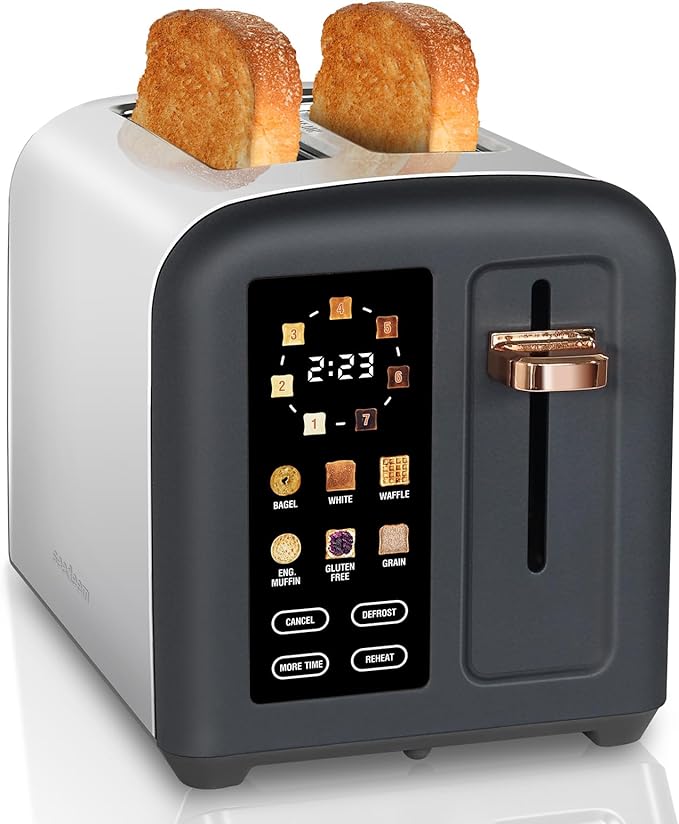 SEEDEEM Toaster 2 Slice, Full Touch Control Stainless Toaster, LCD Display