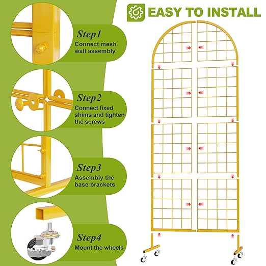 VGMiu Grid Wall Panel 1PCS Display Stand 2' x 5.2' FT Gold Grid Wall Panels