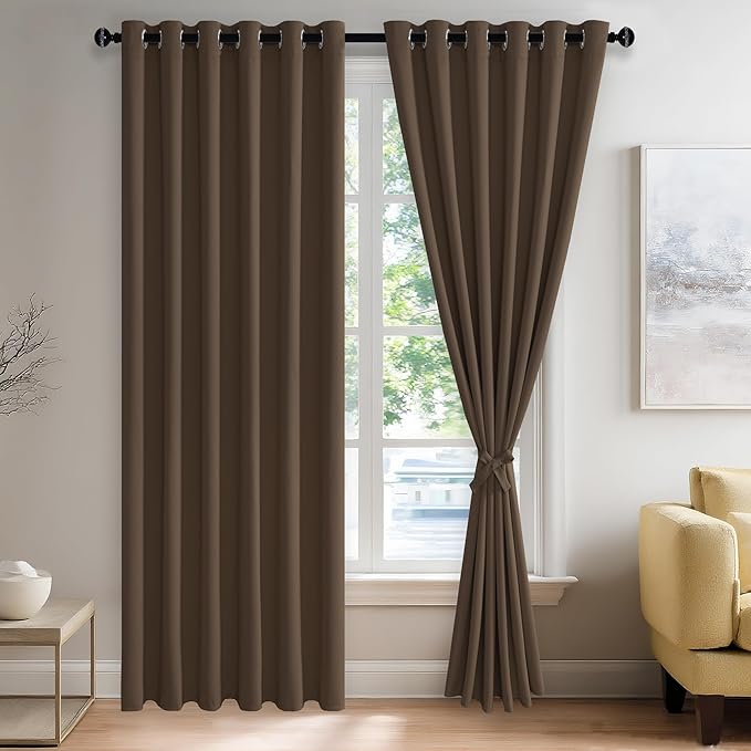 JIUZHEN Brown Blackout Curtains